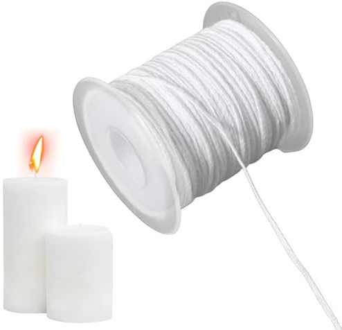 Candela Intrecciata in Cotone - Bobina di con Nucleo Naturale, Corda di spago Portatile. Candela Ideale Leggera per creazione Fai da Te | Colata in affidabile per Materiale Che