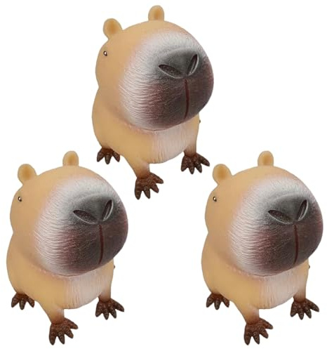 3 Stück Tier-Stressbälle lustiges Capybara-Stressabbau-Quetschspielzeug für Kinder und Erwachsene Capybara-Stofftier-Geburtstag für Kinderpartybevorzugung