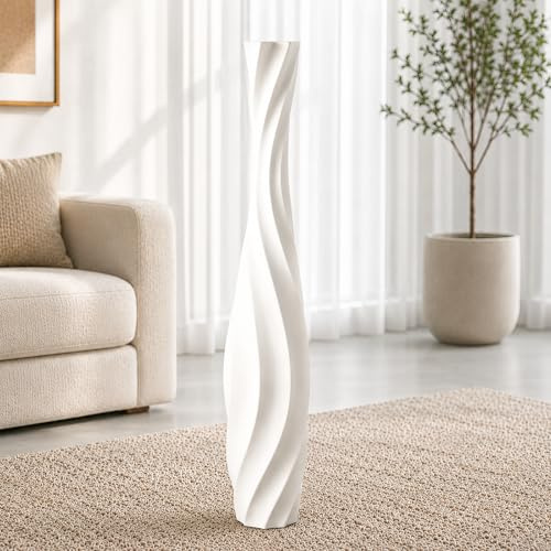 Leewadee Grande Vaso da Terra 65 cm Poliresina per Pampas & Fiori Secchi