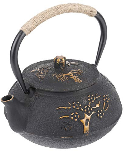 KIMISS Théière en Fonte, Bouilloire Japonaise Tetsubin pour Utilisation sur Cuisinière – Pot en Fer élégant de 0,9 L avec Rétention de Chaleur Améliorée