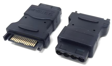 AYMBH 15 Pin SATA Male to 4 Pin Molex Female Power Adapter Cable for HDD SSD DVD RW, IDE Molex LP4 to SATA Power Converter for Desktop PC Hard Drive Power Supply Connector Adapter