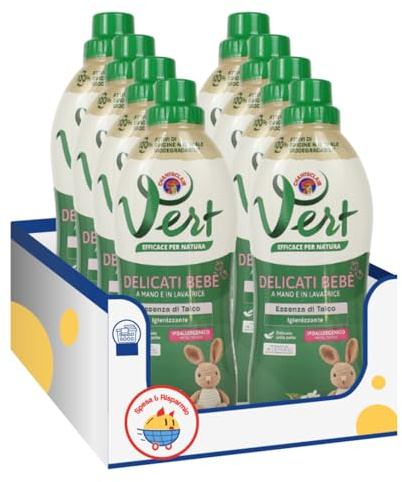 Detergente liquido per bucato capi delicati vert bebe – 750 ml – Variazioni 4/8/12 Pezzi (8)
