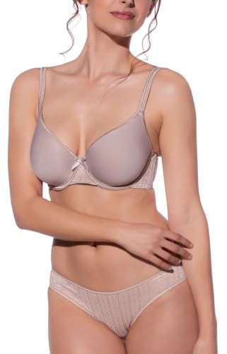 Selene, Sujetador para Mujer con Banda Anatómica, con Aro y Copa Spacer Transpirable Acolchada, Colección Fabiola, Color Tierra, Talla 115C