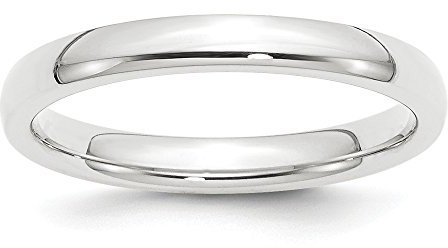 Diamond2deal Ehering Platin 3 mm Bequeme Passform Größe 4,5