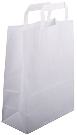 BB-Verpackungen 1000x Papiertragetaschen 180 + 80 x 220 mm weiß | stabile 70 g/m² Grammatur, Papiertüten, Geschenktüten