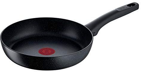 TEFAL Poêle G2810472 Pierre Noire 24 cm, Revêtement antiadhésif, Thermo-Signal Pan Indicateur de chaleur