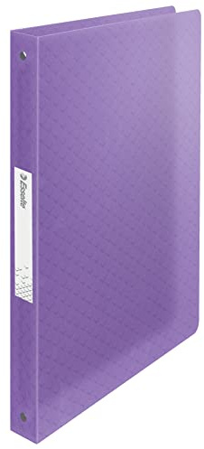 Esselte Archivador de Anillas, Capacidad 140 Hojas, Lomo de 20mm, Carpeta A4 con 4 Anillas, Tapa Blanda, Casa y Oficina, Diseño en Relieve, Gama Colour'Breeze, Lavanda, 628438