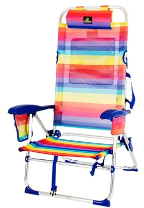CREVICOSTA QUALITY MARK MARCAS DE CALIDAD - Lavanda 12009 - Silla de Playa Plegable con reposabrazos y 7 Posiciones de Descanso. (Orgullo)