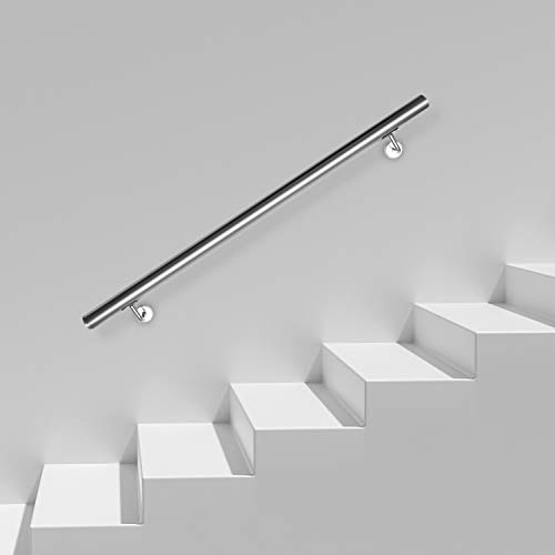 Sonnewelt Edelstahl Handlauf Treppengeländer Geländer Wandhandlauf Wand Treppe 50-180 cm, Länge:110 cm