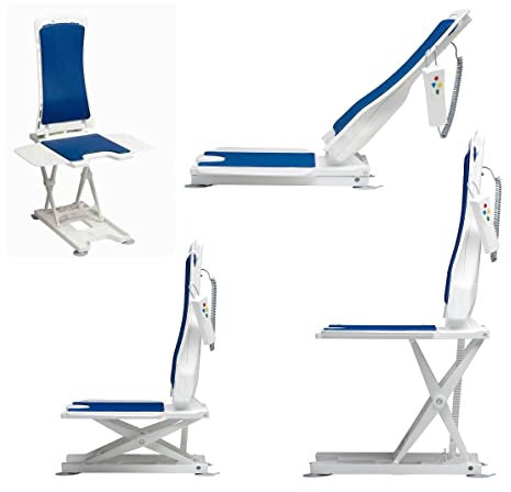 Bellavita Bathlift Lightweight Reclining Bath Lift Chair (Blue Covers)