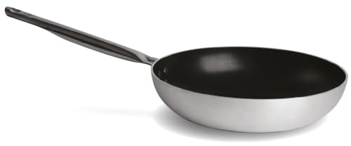 PARDINI - Padella in alluminio per cottura a gas, antiaderente svasata alta da 28 cm, altezza 7 centimetri. Spessore 3 millimetri. Ideale per cottura al salto. Linea professionale