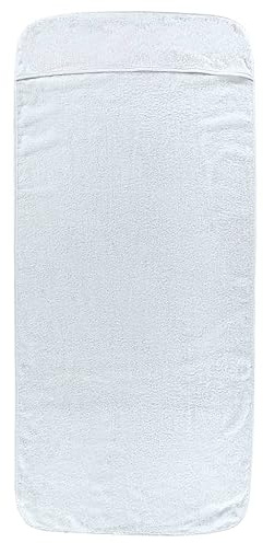 vidaXL Strandtücher 2 STK., Frottee Schonbezug für Gartenliege, Strandliegenauflage mit Kapuzenüberschlag, Handtuch Badetuch, Weiß 75x200cm Stoff 400 GSM