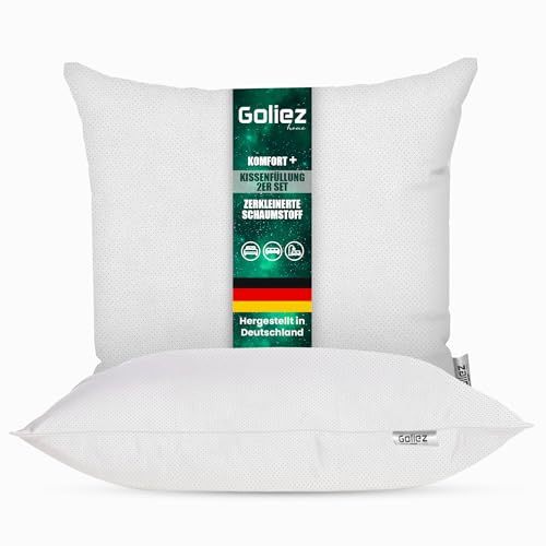 Goliez Kissenfüllung 2er Set Kissen für Bett Kopfkissen Innenkissen Dekokissen Sofakissen Zierkissen Füllung (2, Weiß, 50x50 cm)