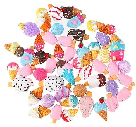 STOBOK 30St Simulations-Eis Eiscreme-Harz-Anhänger Cabochons aus Harz Scrapbook-Anhänger hochzeitsdeko Kunstharz-Anhänger Bastelzauber Handyhülle Sammelalbum Charme Zubehör Kind schmücken