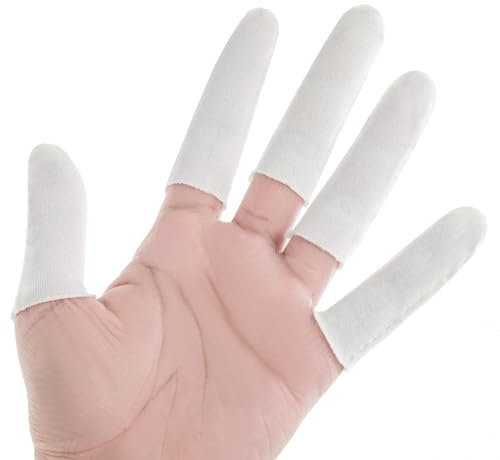 100 Piezas Dedo Cunas Dedo Cunas Vendaje Dedo Protección De Punto De Algodón Dedo Cunas Dedo Protección Dedo En Caso De Lesión Pulgar Protección Dedo Mangas Para Eczema Mano Dedo Agrietamiento Dedo