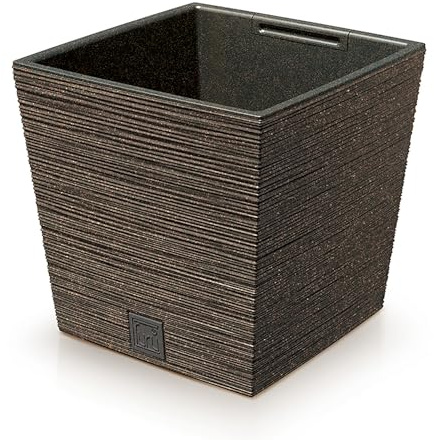 Blumentopf - Blumenübertopf - quadratisch - Ø 24 cm/H 23,5 cm, Kaffee