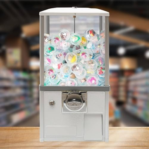 FANYING Candy Vending Machine Small Business Gumball Vending Capsule Device Prize Commercial Round Capsule Machine For Party，4.5-5.5Cm Ball,White