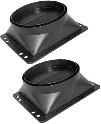 Baoblaze 2 stück Kanal Anschluss Flansch Luft Belüftung Adapter Armaturen Vent Adapter für Küche Anschluss Abgas Outlet, Schwarz, 208mmx183mmx72mm