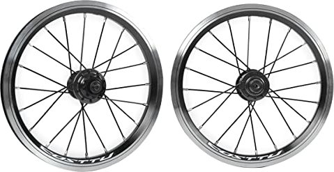 Bikes Laufradsatz 14/16 Zoll Fahrradräder Doppelschichtige Alufelge V-Bremse Schnellspannrad Singlespeed 9T Nabe 20 Löcher für Nachrüst-E-Bikes