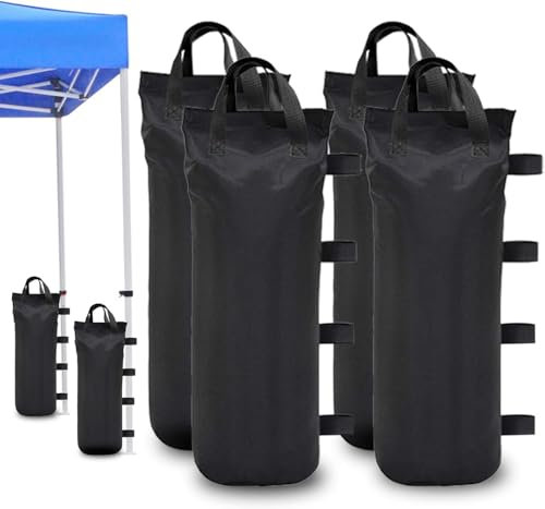 SZKKQKJ Pavillon Gewichte 4er Set Sandsäcke Pavillon Füße Schwarz Modern Style Metallrahmen Wasserdicht