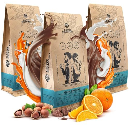Coffee Broastery Coffee Beans Set 3x1kg 3000g | Brazil Guaxupe | Brazilian Coffee | Speciality Coffee | Freshly Roasted | Artisan Coffee Roastery | Fresh Coffee | Coffee Bags | Coffee Beans 1kg