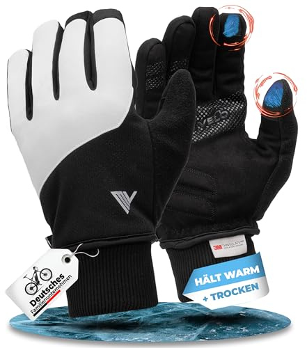 MIVELO Fahrradhandschuhe mit Thermo-Fleece I Wasserfest & Winddichte Handschuhe I Touchscreen fähig I Winterhandschuhe für kalte Temperaturen I Fahrradhandschuhe Herren Winter