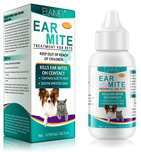 Ohrenpflege Für Hunde, Pet Ear Mite Oil, Ohrmilbenbehandlung Ohrentropfen Für Hunde, Lindert Hefe-Infektion, Juckreiz Und Geruch, Reduziert Ohrmilben Und Ablagerungen, Für Katzen Und Hunde (1pcs)