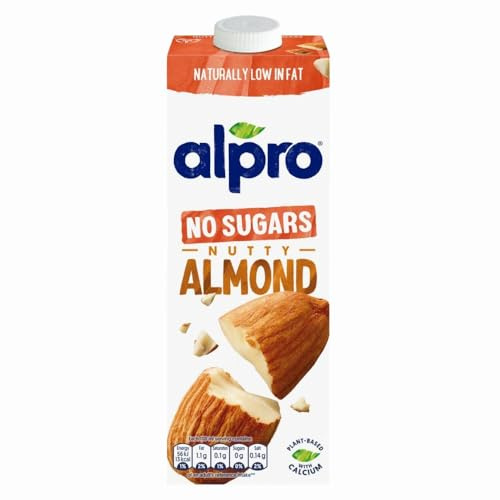 Alprodrink No Sugars Almond Milk 1L x 1, High Protein Plant Based Drink, Unsweetened Long Life UHT Non Dairy with Welari Thank You Card | (1pack)