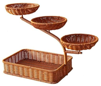 JUNYFFF Cesto di Frutta A 3 Livelli per Cucina, Portafrutta, Cestini Portafrutta Rimovibili Supporto per Banconi Tavolo da Pranzo Controsoffitto della Cucina
