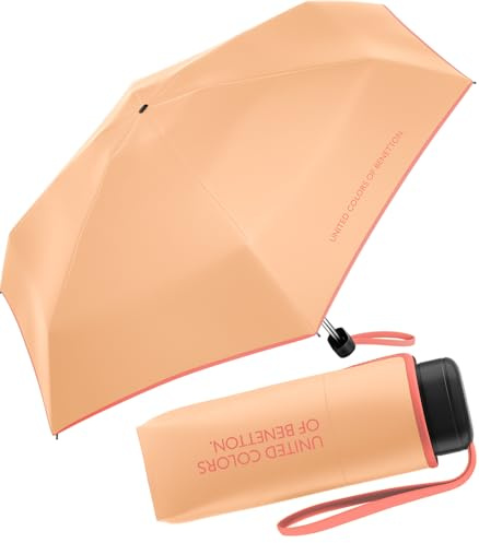 Benetton fickparaply ultra mini platt solid, peach fuzz, 88 cm