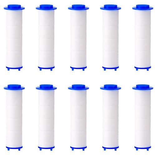 Lyreh 10pcs Filtres de Pommeau de Douche pour Drivse, 7,5 x 2,4 cm en Coton PP Remplacement pour Cartouche Filtrante Compatible avec Drivse