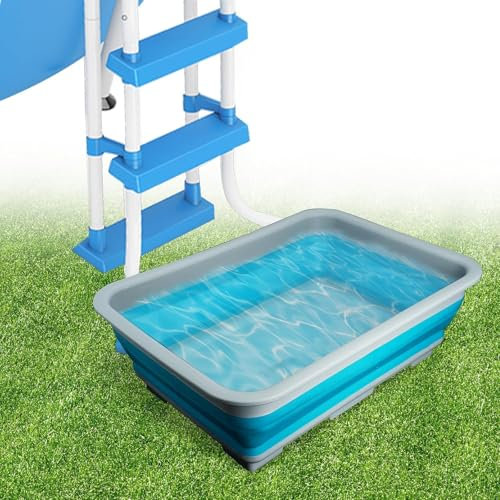 AIDODIA Pool FußWanne- Planschbecken FußWanne, Pool ZubehöR Rutschfestes Faltbare FußBad FüR Pool, FußReinigungsbecken, FußWanne FüR Poolleiter FüR Oberirdisches PoolzubehöR, Pool Sauber Halten(Blau)