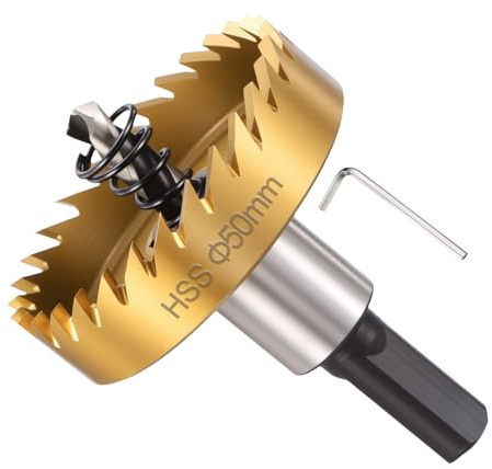 METALLIXITY Kit de Tarauds 50mm (1-31/32), Taraud 4341 en Acier Rapide avec Foret de Centrage, Clé Hexagonale et Ressort - pour Métaux Tendres, Bois, Plastique, Placoplâtre, Panneaux PVC, Or