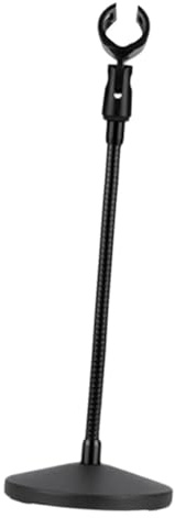 JISADER Soporte de micrófono de escritorio con base redonda, soporte resistente para micrófono, de mesa para entrevistas, juegos de mesa, 14cmx40cm