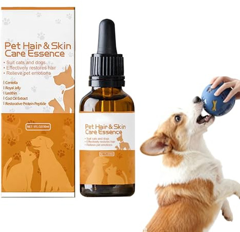Dryxog 30 ML Tierfellpflegeöl Hundeshampoo Tiefenreinigungsshampoo Hunde Conditioner Fellpflege Hund Entwirrt Reduziert Haarbruch Verleiht Glanz Haut und Fell Öl für Katzen und Hunde