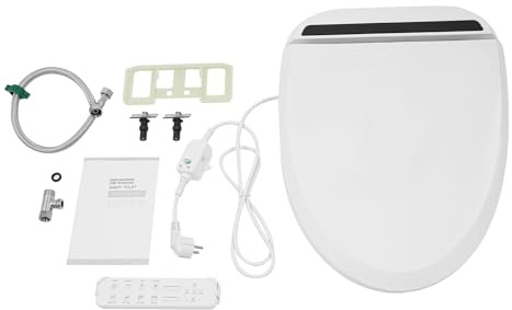 NaMaSyo Intelligenter Smart Toilettensitz Elektrischer Dusch Beheizter WC Sitz Elektronisches Bidet mit Fernbedienung & Seitlichem Bedienelement Bidet Toilette Aufsatz Beheizbare Klobrille Nachtlicht