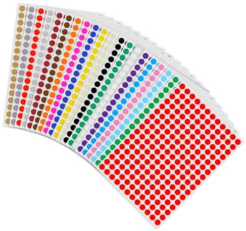 LXUEJIE 4080 Klebepunkte Bunt 10mm Punktaufkleber Selbstklebende Etiketten | Markierungspunkte Klebeetiketten Aufkleber Rund Kreisaufkleber für Büro Schule Kalender Karten (20 Farben)