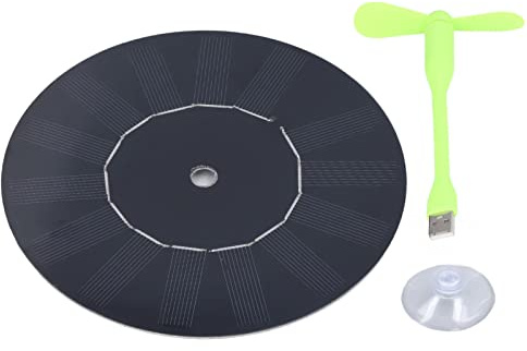 Segrehy Piccolo ventilatore per auto USB Ventilatore in silicone monocristallino rotondo ad energia solare per l'eliminazione degli odori dell'auto e la circolazione dell'aria 5W 160mm