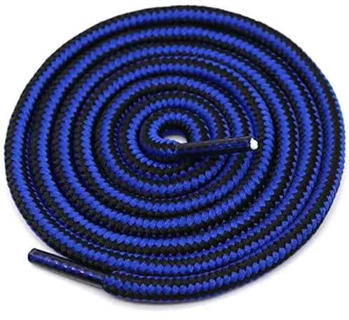 JFNKLFG 4 par snörskor med dubbla färger, runda för utomhus sportskor, bomullsstövlar, 70 cm 90 cm 120 cm 150 cm för vandringsarbetsstövlar, Svart/blå, 150