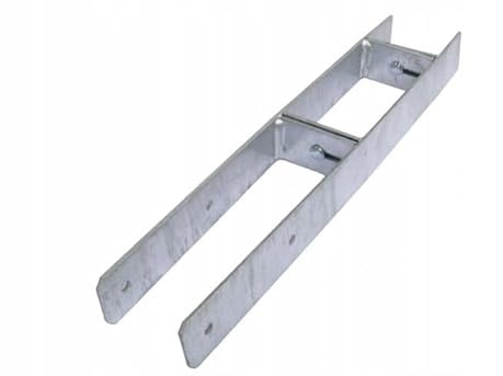 BK SHOP Anclaje de poste en H ajustable 101 – 171 mm, anclaje en H 600 x 6 mm para hormigón, galvanizado en caliente para una protección óptima contra la corrosión, ideal para pérgolas, garajes