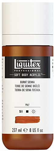 Liquitex 1923127 Professional Acrylfarbe Soft Body - Künstlerfarbe in cremiger deckender Konsistenz, hohe Pigmentierung, lichtecht & alterungsbeständig, 237ml Flasche - Siena Gebrannt