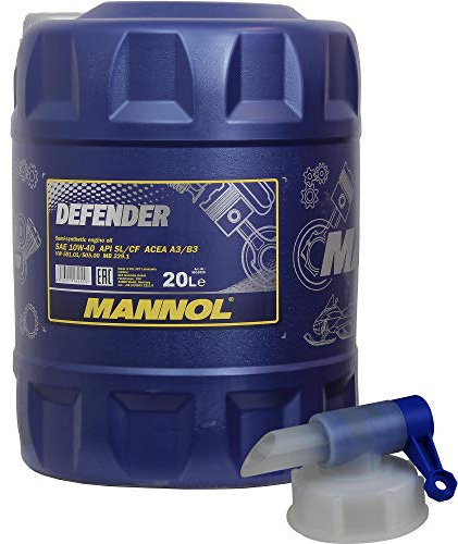 20 Liter MANNOL Defender 10W-40 API SL/CF Öl Motoröl MN7507-20 inkl. Auslaufhahn