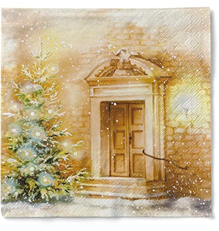 Mank Servietten 40x40 cm | Premium Einweg-Serviette | textilähnlich und saugstark | perfekt für Weihnachtsfeiern & Adventsfeiern | Weihnachtsservietten | Weihnachten | (100, Tissue)