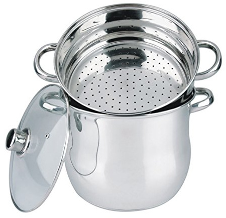 Haussmann Héritage Couscoussier 3 en 1 Acier Inoxydable 4L/18cm | 18x15x8cm, Cuit Vapeur & Faitout, Inclut Panier à Semoule, Couvercle Verre, Compatible Induction & Lave-vaisselle, Sans PFOA