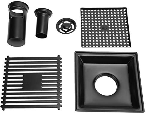 Oumij1 Copertura per Scarico a Pavimento per Doccia 12x12cm Scarico a Pavimento Quadrato antiodore con Filtro Rimovibile con griglia Rimovibile