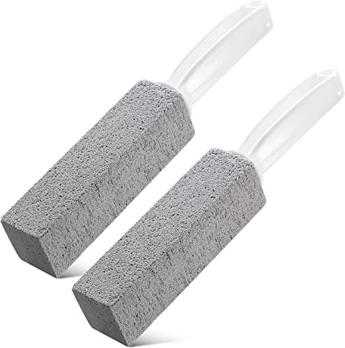2-Pack Pumice Stone for Toilet Cleaning, Heavy Duty Limescale & Hard Water Remover with Handle – Safe for Porcelain, Ceramic, Toilet Bowl Rings and Bathroom Surfaces