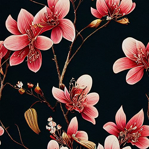 HEKO PANELS Stoff Oxford Wasserdichte Meterware Canvas-Stoff Polyester Stoff Zum Nähen Nähstoffe Möbelstoffe Dekostoffe Handwerken Wasserabweisend Blickdicht Blumen 3 Meter 155 x 300 cm