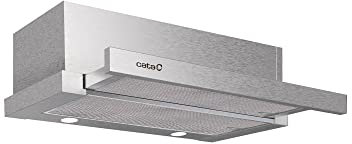 Cata Campana Extractora Telescópica de Cocina Extender 600 con 2 niveles de extracción Panel de Control Mecánico Motor Extra Silencioso Sistema de Fácil Instalación Tira LED Ancho 60 cm Color Inox