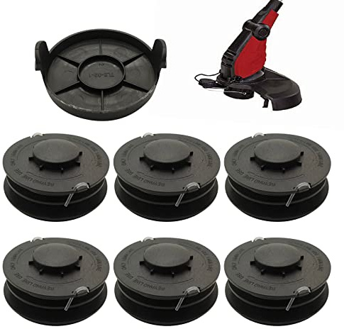 Einhell GC-ET 4530 Ersatzspule für Einhell GC-ET RTV 400 RTV 550 RTV 550/1 Rasentrimmer, 10 m lang, 1.6 mm Durchmesser (6 Spulen + 1 Kappe)