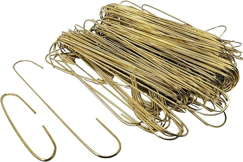YLAB 300 Gold Bauble Hooks for Christmas Tree Decorations – Assorted Sizes 3.5cm & 6cm – Metal Ornament Hangers with Loop Design – Durable Gold Hooks for Hanging Baubles, Decorations & Ornaments
